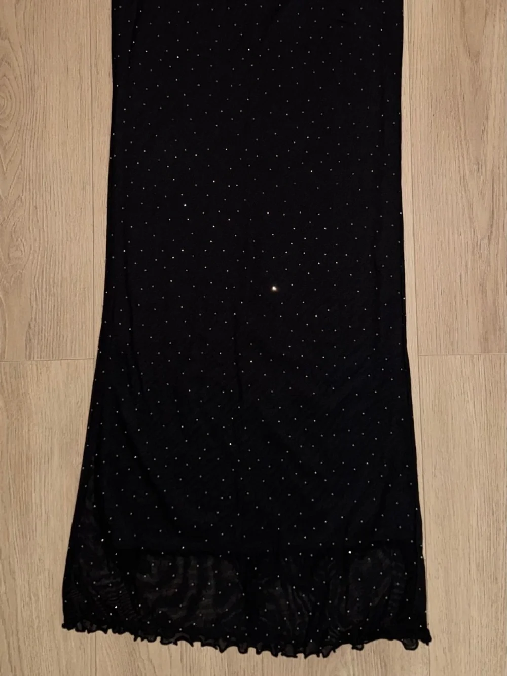 Rhinestone‎ Embellished Power Mesh Maxi Skirt S
